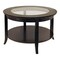 Contemporary Home Living Genoa Round Glass Top Coffee Table - 30" - Dark Espresso